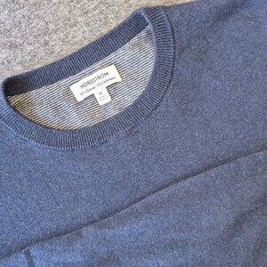 Nordstrom Mens Sweater Sz XL Cashmere Cotton Blend Crew Neck Preppy Luxury Blue